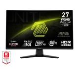 MSI  MAG 274CQF, 27", 0.5ms, 180Hz, Rapid VA,  2560x1440 (WQHD), 16:9, CURVE 1500R, Adaptive-Sync, 93% DCI-P3, AG, 300 nits, 5000:1, DCR 100M:1, DP(1.4), 2xHDMI 2.0b, Tilt, VESA, Black, 3.4kg