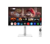 MSI Modern MD272UPSW, 27", 4ms, IPS, 3840x2160 (UHD), 16:9, Flat, Smart Google TV, Remote Control, HDR Ready, 300 nits, 1000:1, DP(1.4a), HDMI2.0b, TypeC DP alt. w/PD (65W), 2xUSB (2.0), LAN, WiFi 5, BT 5, Dolby Audio 2x3W, Pivot, Heigh Adj., White, 6.3k