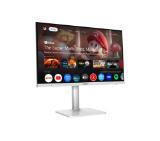 MSI Modern MD272UPSW, 27", 4ms, IPS, 3840x2160 (UHD), 16:9, Flat, Smart Google TV, Remote Control, HDR Ready, 300 nits, 1000:1, DP(1.4a), HDMI2.0b, TypeC DP alt. w/PD (65W), 2xUSB (2.0), LAN, WiFi 5, BT 5, Dolby Audio 2x3W, Pivot, Heigh Adj., White, 6.3k