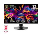 MSI MPG 322URX QD-OLED, 31.5", 0.03ms, 240Hz, Flat, 3840x2160 UHD, 16:9, G-Sync Compatible, HDR True Black 400, 450 nits, 99% DCI-P3, AG, 1.5M:1, 100M:1, DP(2.1a), 2xHDMI 2.1, 1xTypeC DP alt. w/PD (98W), USB HUB, Pivot, Heigh Adj., VESA, Black, 9.6kg