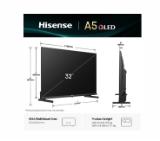 Hisense 32" A5Q, Full HD 1920x1080, QLED, Quantum Dot, HDR, HLG, DTS HD, Light Sensor, Dolby Audio, Smart TV, WiFi, WiFi Direct, 2xHDMI, 2xUSB, LAN, CI+, DVB-T2/C/S2, Black