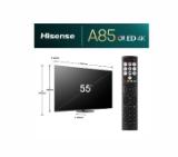 Hisense 55`` A85N, 4K UHD OLED Smart TV, 120Hz, HDMI 2.1, Game Mode Pro, AMD FreeSync Premium, Dolby Vision IQ & Atmos, Bluetooth, Alexa Built-in, Black