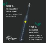Beurer SC 30 Jet Black, Electric Sonic Toothbrush, up to 80,000 mov/min, 4 cleaning programs: Clean, White, Polish, Gum Care, Int. 2-min. timer, Incl. 2 toothbrush heads and USB-C charging cable, 15 days of battery life
