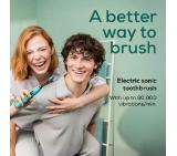 Beurer SC 50 ocean breeze Electric Sonic Toothbrush, up to 80,000 mov/min, 5 cleaning programs: Clean, Sensitive, Polish, Gum Care, Whiten, Pressure sensor , 2-min. timer, Incl. 2 toothbrush heads and magnetic charging plate, 22 days of battery life