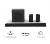 Hisense AX5140Q,  5.1.4Ch Sound Bar with Wireless Subwoofer, 600W, Dolby Atmos, Bluetooth 5.3, 4K HDMI Pass Through, DTS:X, HDMI/AUX/ARC/Optical/USB, 7 EQ Modes, Black