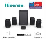 Hisense HT Saturn, 4.1.2Ch Sound Bar with Wireless Subwoofer, 720W, Dolby Atmos, Tuned by Devialet , DTS:X,Quad Satellite Speakers , Black