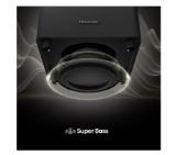 Hisense HT Saturn, 4.1.2Ch Sound Bar with Wireless Subwoofer, 720W, Dolby Atmos, Tuned by Devialet , DTS:X,Quad Satellite Speakers , Black