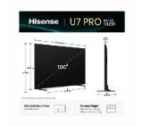 Hisense, 100''  U7Q PRO,ULED -PRO Smart, FALD, 165Hz, 5000:1,Quantum Dot Pantone, Dolby vision IQ,Vidaa, ADS, Black