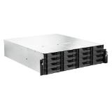Asustor AS7216RDX, 3U 16-bay NAS, AMD Ryze 7 Pro 7745 Octa-Core 3.8GHz (up to 5.3GHz), 16GB ECC DDR5-4800 UDIMM (Max. 192GB), 12x SATA3 6Gb/s; 3.5"/2.5" HDD/SSD,1x M.2 NVMe slot (PCIe Gen5 x4), 2x GLAN 2x 10GLAN (10G/1G), Redundant 550W, Rail Kit, Black