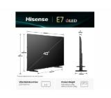 Hisense 43" E7Q, 4K Ultra HD 3840x2160, QLED, Quantum Dot, HDR 10+, HLG, Dolby Vision, Light Sensor, Smart TV, WiFi 5GHz, WiFi Direct, BT, Anyview Cast, 3xHDMI, 2xUSB, LAN, CI+, DVB-T2/C/S2, Black