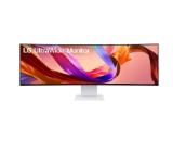 LG 49U950A-W, 49" 32:9 Curved UltraWide Dual QHD 5K 5120x1440 NANO IPS 1ms MBR, 144 Hz, 5ms, 400 cd/m2, 1000:1, HDR400, DCI-P3 98%,  USB Type-C, PD 90W, FreeSync, G-SYNC, PIP, 2 PBP, HDMI, DisplayPort, Speacer 2ch 10W, Tilt, Height, Swivel, Tiltan
