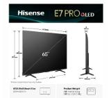 Hisense 65" E7Q Pro, 4K Ultra HD 3840x2160, QLED, Quantum Dot, 144Hz, HDR 10+ adaptive, HLG, Dolby Vision, DTS Virtual X, Smart TV, WiFi 5GHz, WiFi Direct, BT, Anyview Cast, 4xHDMI, 2xUSB, LAN, CI+, DVB-T2/C/S2, Black