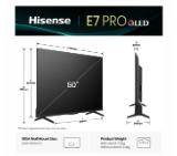 Hisense 50" E7Q Pro, 4K Ultra HD 3840x2160, QLED, Quantum Dot, 144Hz, HDR 10+ adaptive, HLG, Dolby Vision, DTS Virtual X, Smart TV, WiFi 5GHz, WiFi Direct, BT, Anyview Cast, 3xHDMI, 2xUSB, LAN, CI+, DVB-T2/C/S2, Black