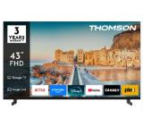 Thomson 43" FHD Google TV; 1920 x 1080 (FHD), DLED, 60 Hz, HDR10, Dolby Audio, Google Cast, DVB-T/T2/C/S/S2, Wi-Fi, Bluetooth, LAN, HDMI 3 (1.4), USB 2 (2.0), Hotel mode, Side Feet, Black