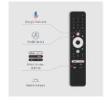 Thomson 65" QLED Google TV; 3840 x 2160 (4K UHD), 4000:1, QLED, 60 Hz, DVB-T/T2/C/S/S2, HDR10, Wi-Fi, Bluetooth, LAN, HDMI 2 (2.0) + 2 (2.1), USB 2 (2.0) + 1 (3.0),Central Swivel Stand, Dark gray