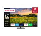 Thomson 50" QLED Google TV; 3840 x 2160 (4K UHD), 4000:1, QLED, 60 Hz, DVB-T/T2/C/S/S2, HDR10, Wi-Fi, Bluetooth, LAN, HDMI 2 (2.0) + 2 (2.1), USB 2 (2.0) + 1 (3.0), Hotel mode, Central Swivel Stand, Dark gray