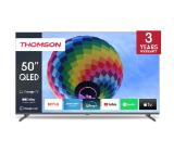 Thomson 50" QLED Google TV; 3840 x 2160 (4K UHD), QLED, 60 Hz, DVB-T/T2/C/S/S2, HDR10, Wi-Fi, Bluetooth, LAN, HDMI 2 (2.0) + 2 (2.1), USB 2 (2.0) + 1 (3.0), Side Feet, Dark gray