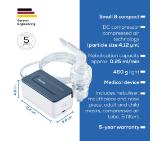 Beurer IH 15 Nebuliser, Using DC compressor compressed-air technology, Compact and lightweight, Extensive Yearpack incl., Mains-powered with USB-C cable