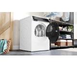 Bosch WRB247CNBY, SER8, Tumble dryer with heat pump 9kg, A/A, 57dB, Air Max Dry, Auto Dry, Reversible Drum Plus technology, Self-Cleaning Condenser, Iron Assist, drain set, HC, white-black grey door