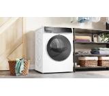 Bosch WRB247CNBY, SER8, Tumble dryer with heat pump 9kg, A/A, 57dB, Air Max Dry, Auto Dry, Reversible Drum Plus technology, Self-Cleaning Condenser, Iron Assist, drain set, HC, white-black grey door