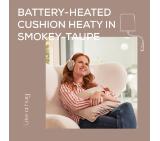 Beurer HK 77 Heaty smokey-taupe;lithium-ion battery; Soft velvet cushion cover machine-washable at 30°C; 3 temperature settings; Fast heating; BSS; 45(L)x45(W) cm