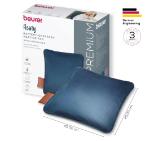 Beurer HK 77 Heaty obsidian-blue; lithium-ion battery; Soft velvet cushion cover machine-washable at 30°C; 3 temperature settings; Fast heating; BSS; 45(L)x45(W) cm