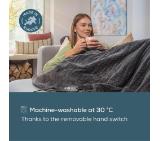 Beurer HD 65 Dark Grey Heated Overblanket; Soft and cuddly surface; 3 temperature;auto switch-off 3 hours; removable switch; washable at 30°, Oko-Tex 100; 180(L)x130(W)cm