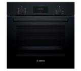 Bosch HBF134EB2, SER2, 3D HotAir, EcoClean Direct, 66 l, Telescopic guides on 1 level, LED display with sinking buttons, 7 HM, Energy efficiency A, Black