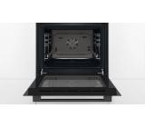 Bosch HBF134EB2, SER2, 3D HotAir, EcoClean Direct, 66 l, Telescopic guides on 1 level, LED display with sinking buttons, 7 HM, Energy efficiency A, Black