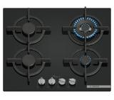 Bosch PPH6A6I10, SER6, Gas hob, 4 zones, Wok burner, 9 power levels, FlameSelect new, Easy cleaning, metal knobs, black, flush, 60cm