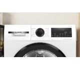 Bosch WQG24501BY, SER6, Tumble dryer with heat pump 9kg D / B cond., 63dB, SelfCleaning condenser, drain set, black-blackgrey door, black-black soft dial