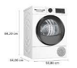 Bosch WQG24501BY, SER6, Tumble dryer with heat pump 9kg D / B cond., 63dB, SelfCleaning condenser, drain set, black-blackgrey door, black-black soft dial