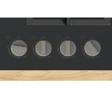Bosch PNN6B6K40, SER4, Gas hob, 4 zones, 9 power levels, FlameSelect new, Easy cleaning, metal knobs, black, 60cm