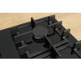 Bosch PNN6B6K40, SER4, Gas hob, 4 zones, 9 power levels, FlameSelect new, Easy cleaning, metal knobs, black, 60cm