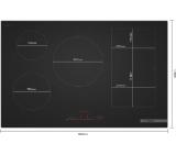 Bosch PVW81CHB1E, SER8, Induction electric cooktop, 5 zones (1 CombiZone + 3, 24cm ring), DirectSelect, PanBoost, frameless, 7,4 kW, 80cm, HC, Matt Black
