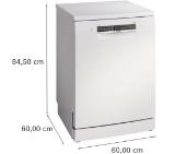 Bosch SMS4HVW14E, SER4, Free-standing dishwasher, C, Polinox, 9,0l, 14ps, 6p/5o, 46dB(C), Silence 45dB, 3rd drawer, Rackmatic, varioFlex baskets, white, HC