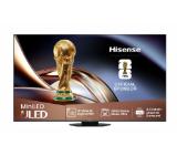 Hisense 85" U8Q, 4K Ultra HD 3840x2160, Mini Led Pro, FALD, Quantum Dot, 165Hz, IPS, HDR 10+, HLG, Dolby Vision IQ, Dolby Atmos, Smart TV,Light Sensor,WiFi 5GHz, WiFi Direct, BT, Anyview Cast, 3xHDMI, 2xUSB, LAN, CI+, DVB-T2/C/S2, Black