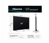 Hisense 85"U7Q, 4K Ultra HD 3840x2160, ULED, FALD, Quantum Dot, 144Hz, IPS, HDR 10+, HLG, Dolby Vision IQ, Dolby Atmos, Smart TV, WiFi 5GHz, WiFi Direct, BT, Anyview Cast,light sensor, 4xHDMI, 2xUSB, LAN, CI+, DVB-T2/C/S2, Black