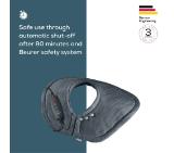 Beurer HK 66 Cosy Grey Shoulder & Neck Heat Pad; 3 temperature settings; auto switch-off after 90 min; washable on 30°; removable switch; fleece fibre;56(L)x52(W) cm