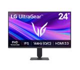 LG 24G411A-B, UltraGear 23.8" IPS, AG, 1ms MBR, 144Hz, 5ms GtG, 1500:1, 250cd/m2, Full HD 1920x1080, sRGB 99%, HDR10, NVIDIA G-SYNC, AMD FreeSync, HDMI, DisplayPort, LG Switch, Headphone Out, VRR, Reader mode Tilt, Black