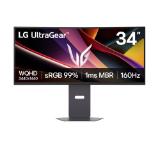 LG 34G600A-B, 34", UltraGear 21:9 Curved, VA, 1ms MBR, 5ms, WQHD (3440x1440), 160Hz, HDR 10, 4000:1, 300cd/m2, sRGB 99%, Free-sync, NVIDIA G-SYNC Compatible, VRR, HDMI, DP, Speakers 5Wx2, LG Switch, Height, Swivel, Tilt, Black