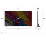 LG 75QNED82A3B, 75" 4K QNED HDR Smart TV, 3840x2160, DVB-T2/C/S2, Alpha 7 AI Processor, HDR10 / HLG, webOS 25 ThinQ, VRR / ALLM / HGiG, 4K Upscaling, WiFi 5, Voice Controll, Bluetooth 5.1, AirPlay 2, LAN, CI, HDMI, SPDIF, Google Cast, 2 pole Stand