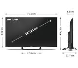 Sharp 32HF3865E, 32" QLED Google TV, FHD 1920x1080 Frameless, 1 000 000:1, DVB-T/T2/C/S/S2, HDR10, Speaker 2x8W, Dolby Digital, Google Cast, 3xHDMI (ARC/CEC), CI+, 3.5mm Headphone jack / line-out, lan, 2xUSB, Wi-Fi, Bluetooth, Mini Composite, E, Stand