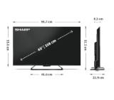 Sharp 43HR7265E, 43" QLED Google TV, 144 Hz, 4K Ultra HD 3840x2160 Frameless, AQUOS, DVB-T/T2/C/S/S2, Active Motion 1400, HDR10, Dolby Atmos, Dolby Vision, DTS:X, Google Assistant, Google Cast, HDMI 2.1 with eARC, VRR, 3.5mm Headphone jack / line-out