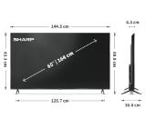 Sharp 65HP5265E, 65" QLED Google TV, 4K Ultra HD 3840x2160 Frameless, 1 000 000:1, AQUOS, DVB-T/T2/C/S/S2, Active Motion 1000, HDR10, Dolby Atmos, Dolby Vision, Google Assistant, Google Cast, HDMI 2.1 with eARC, 3.5mm Headphone jack / line-out, USB, Wi