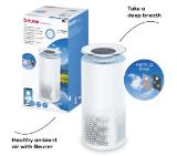 Beurer LR 400 WIFI / BT Air purifier white- App-controlled  "beurer FreshHome" app; CADR  approx. 266 m3/h; Smart Sensor PM 2.5 2g / m2; three-layered filter system; 4 levels + Turbo; Timer; Colored indoor air quality indicator; 69m2