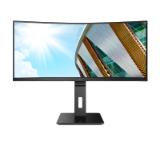 AOC CU34P2A, 34" Curved 1500R, VA, WLED, 3440x1440@100Hz, 4ms GtG, 1ms MPRT, 300cd m/2, 3000:1, 50M:1 DCR, Adaptive Sync, FlickerFree, Low Blue Light , 3Wx2, Tilt, Height Adjust, Swivel, 2xHDMI, DP, USB hub