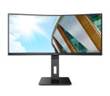AOC CU34P2A, 34" Curved 1500R, VA, WLED, 3440x1440@100Hz, 4ms GtG, 1ms MPRT, 300cd m/2, 3000:1, 50M:1 DCR, Adaptive Sync, FlickerFree, Low Blue Light , 3Wx2, Tilt, Height Adjust, Swivel, 2xHDMI, DP, USB hub