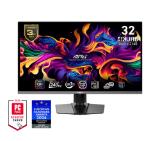 MSI MPG 321URX QD-OLED, 31.5", 240Hz, 0.03ms, UHD 3840x2160, Oled Care 2.0, Fanless Design w Graphene, ClearMR 13000, HDR True Black 400, AI VISION, 250 nits, 1500000:1, 100M;1, DP(1.4a), 2x HDMI(2.1), Type-C (DP alt. PD 90W), KVM, Adj.Stand 100mm, 9.6 k