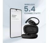 HiFuture Sonify Black, Open Ear Comfort, Bluetooth 5.4, 4 Mics ENC Calling System, Playtime up to 20 Hours, IPX5 Waterproof, 15mm Driver Bass Boost